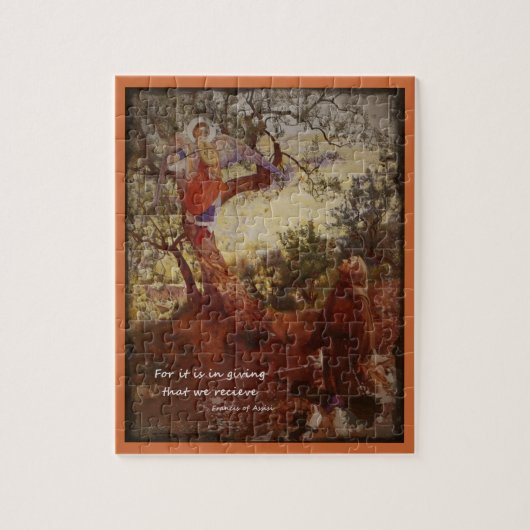 St Francis met een engel Legpuzzel (Verticaal)