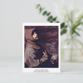 St. Francis met schedel door Zurbaran de Francisco Briefkaart (Staand voorkant)