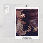 St. Francis met schedel door Zurbaran de Francisco Briefkaart (Voorkant / Achterkant)
