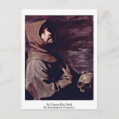 St. Francis met schedel door Zurbaran de Francisco Briefkaart (Voorkant)