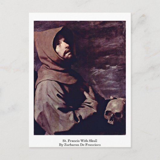 St. Francis met schedel door Zurbaran de Francisco Briefkaart (Voorkant)