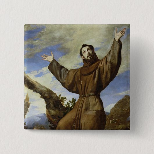 St. Francis of Assisi 1642 Vierkante Button 5,1 Cm (Voorkant)