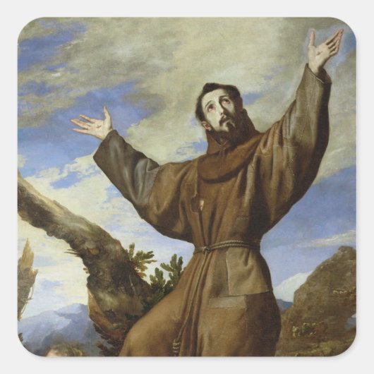St. Francis of Assisi 1642 Vierkante Sticker (Voorkant)
