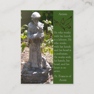 St. Francis of Assisi-Artists - Prayer Card (Flat) Visitekaartje