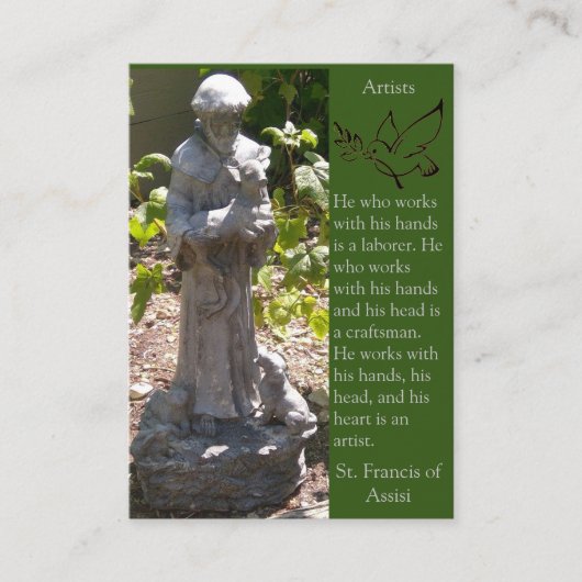 St. Francis of Assisi-Artists - Prayer Card (Flat) Visitekaartje (Voorkant)