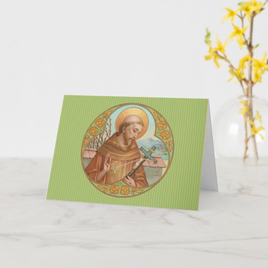 St. Francis of Assisi (BK 002) Blanco groet Kaart (Gele Bloem)