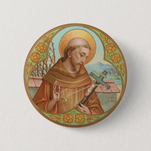 St. Francis of Assisi (BK 002) Ronde Button 5,7 Cm (Voorkant)