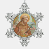St. Francis of Assisi (BK 002) Tin Sneeuwvlok Ornament (Voorkant)