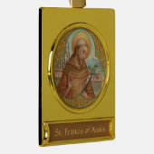 St. Francis of Assisi (BK 002) Verguld Banner Ornament (Rechts)