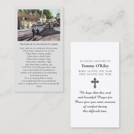 St. Francis of Assisi Bruges Violet Yellow Blue Visitekaartje (Voorkant / Achterkant)