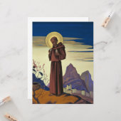 St Francis of Assisi (Christelijk Saint) Kaart (Voorkant / Achterkant in situ)