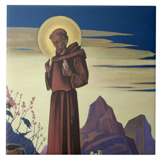 St Francis of Assisi (Christelijk Saint) Tegeltje (Voorkant)