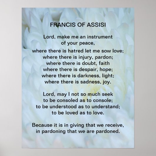 St Francis of Assisi gebed Poster (Voorkant)