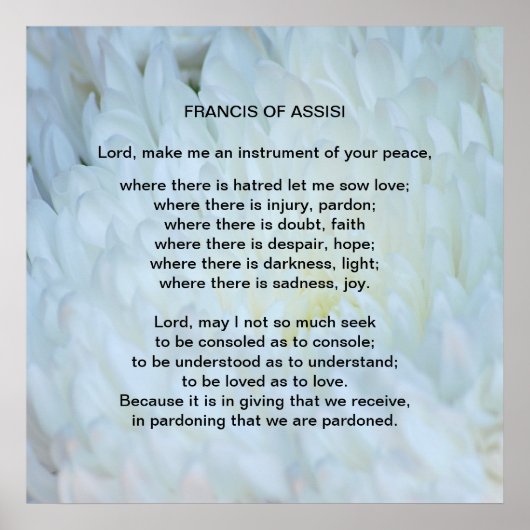 St Francis of Assisi gebed Poster (Voorkant)