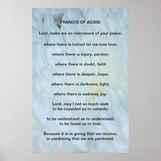 St Francis of Assisi gebed Poster (Voorkant)