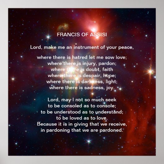 St Francis of Assisi gebed Poster (Voorkant)