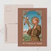 St. Francis of Assisi, Pater Seraphicus (SAU 040) Briefkaart (Voorkant / Achterkant)
