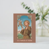 St. Francis of Assisi, Pater Seraphicus (SAU 040) Briefkaart (Staand voorkant)