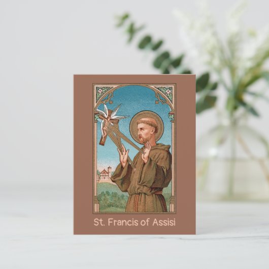St. Francis of Assisi, Pater Seraphicus (SAU 040) Briefkaart (Staand voorkant)