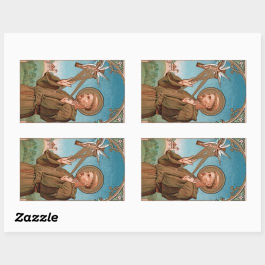 St. Francis of Assisi, Pater Seraphicus (SAU 040) Rechthoekige Sticker (Vel)