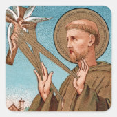 St. Francis of Assisi, Pater Seraphicus (SAU 040) Vierkante Sticker (Voorkant)