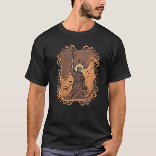 St Francis of Assisi Patron Saint of Animals Catho T-shirt (Voorkant)