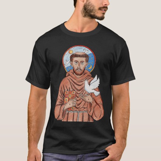 St Francis of Assisi Patron Saint of Animals Catho T-shirt (Voorkant)