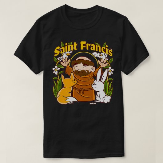 St Francis of Assisi Patron Saint of Animals Catho T-shirt (Design voorkant)