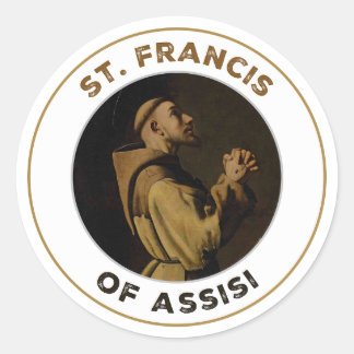 St. Francis of Assisi Pray for Us Ronde Sticker