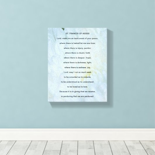 St Francis of Assisi Prayer Canvas Afdruk (Insitu (Houten vloer))