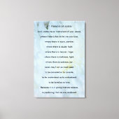 St Francis of Assisi Prayer Canvas Afdruk (Voorkant)