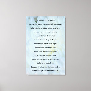 St Francis of Assisi Prayer Canvas Afdruk