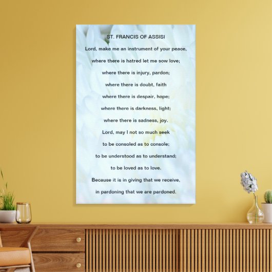 St Francis of Assisi Prayer Canvas Afdruk (Insitu (Woonkamer))