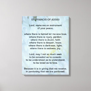 St Francis of Assisi Prayer Canvas Afdruk