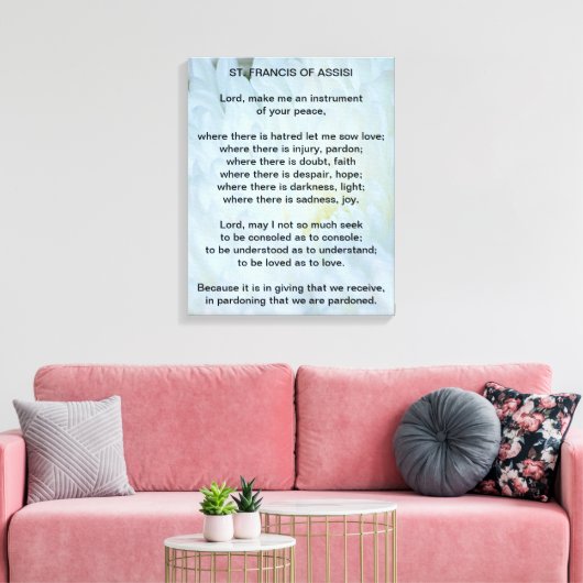St Francis of Assisi Prayer Canvas Afdruk (Insitu (Woonkamer))