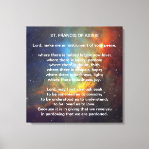St Francis of Assisi Prayer Canvas Afdruk