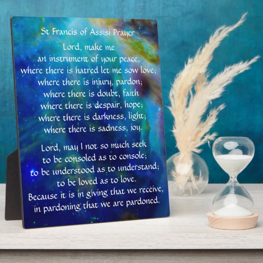 St Francis of Assisi Prayer Fotoplaat (Zijkant)