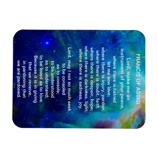 St Francis of Assisi Prayer Magneet (Horizontaal)