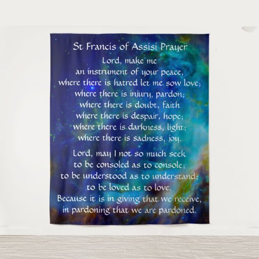 St Francis of Assisi Prayer Wandkleed (Voorkant)