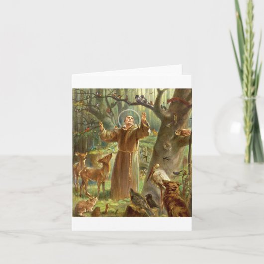 St Francis of Assisi preaching to animals Kaart (Voorkant)