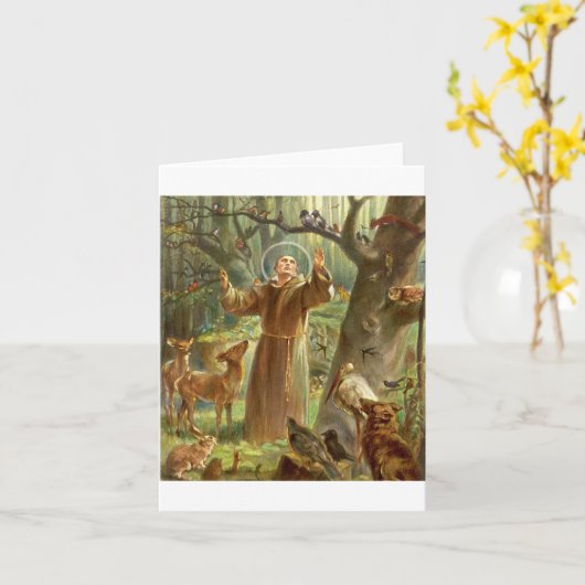 St Francis of Assisi preaching to animals Kaart (Gele Bloem)