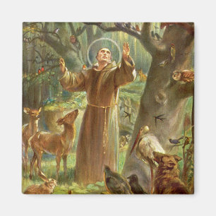 St Francis of Assisi preaching to animals Magneet