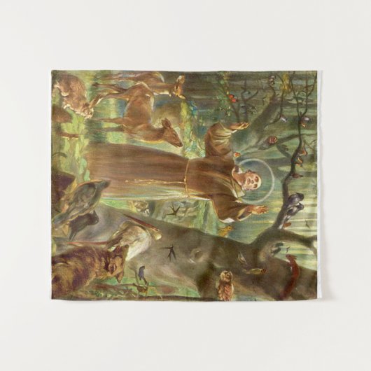 St Francis of Assisi preaching to animals Wandkleed (Voorkant (horizontaal))