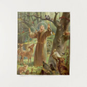 St Francis of Assisi preaching to animals Wandkleed (Voorkant)