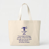 St Francis of Assisi Quote Grote Tote Bag (Voorkant)