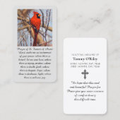 St. Francis of Assisi Red Cardinal Bird Visitekaartje (Voorkant / Achterkant)