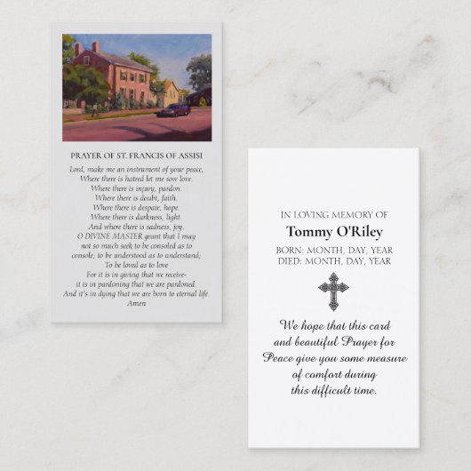 St. Francis of Assisi Red Yellow Blue Green Visitekaartje (Voorkant / Achterkant)