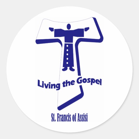 St Francis of Assisi Ronde Sticker (Voorkant)