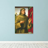 St. Francis of Assissi, c.1490 (tempera op panel) Canvas Afdruk (Insitu (Houten vloer))