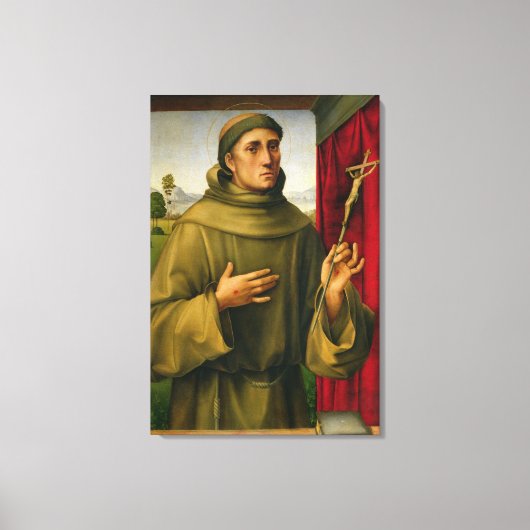 St. Francis of Assissi, c.1490 (tempera op panel) Canvas Afdruk (Voorkant)